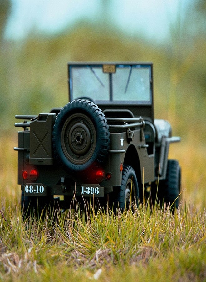 Dodoore RC Military Truck, 1:10 Scale Remote Control Car, 2.4GHz 4WD Off Road RC Rock Crawler, All Terrain RC Crawler Army Vehicle with LED Lights, Winch, Canvas Cover and 2 Batteries for Adults - Image 3